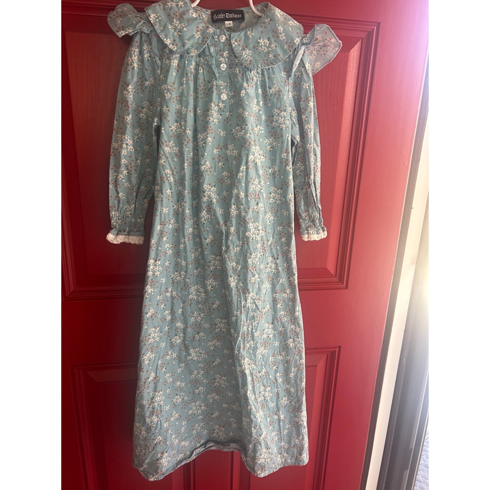 Scarlet Darkness‎ Nightgown Floral Peter Pan Collar Ruffle Cottagecore bin B
